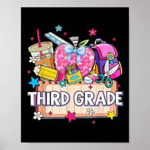 Preppy Supplies Third Grade Happy Last Day Of Scho Poster