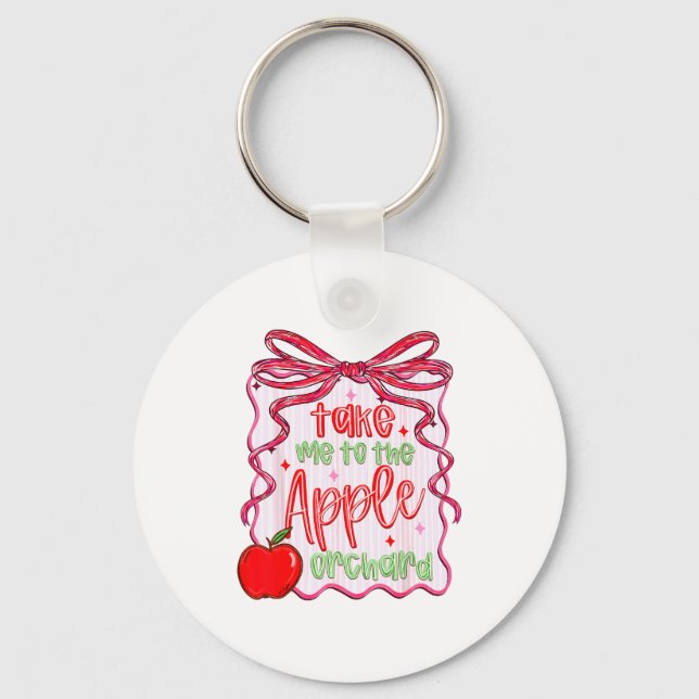Preppy Take Me To The Orchard Coquette Bow  Key Ring (Front)