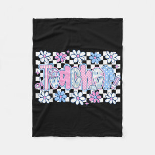 Preppy Teacher Floral Coquette Back To School Men Fleece Blanket