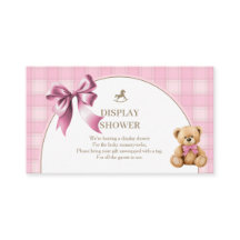 Preppy Teddy Bear Pink Plaid Display Shower