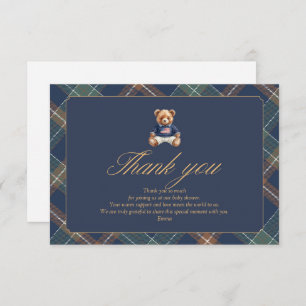 Preppy teddy bear Thank You Card