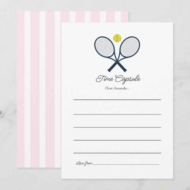 Preppy Tennis Birthday Time Capsule (Front/Back)