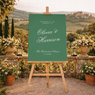 Preppy Tennis Club Green Wedding Welcome Sign