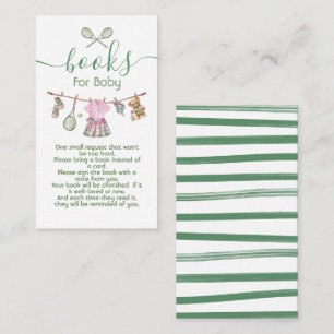 Preppy Tennis girl clothesline books for baby Enclosure Card
