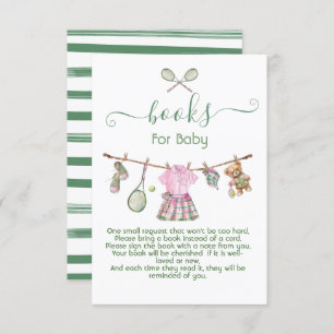 Preppy Tennis girl clothesline books for baby Invitation