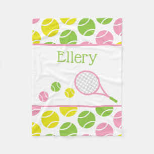 Preppy Tennis Personalised Fleece Blanket