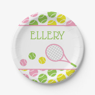 Preppy Tennis Personalized Party Plates