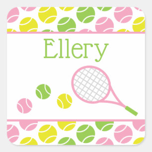 Preppy Tennis Personalized Stickers