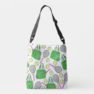 Preppy Tennis Racquet Balls Crossbody Bag
