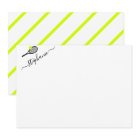 Preppy Tennis Stripe Personalised Note Card