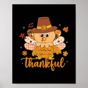 Preppy Thanksgiving Turkey Fall Vibes Thankful Gob Poster