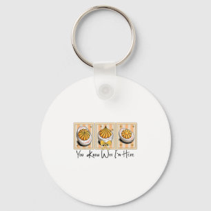 Preppy Thanksgiving You Know Why I'm Here Deviled  Key Ring