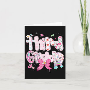 Preppy Third Grade Back To School 3rd Grade Girl B Card