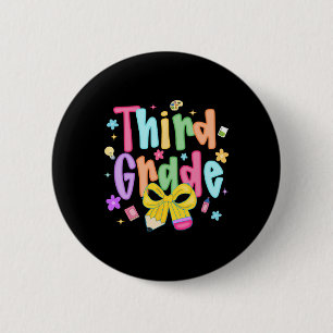 Preppy Third Grade Back To School 3rd Grade Teache 6 Cm Round Badge