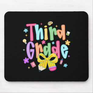 Preppy Third Grade Back To School 3rd Grade Teache Mouse Pad