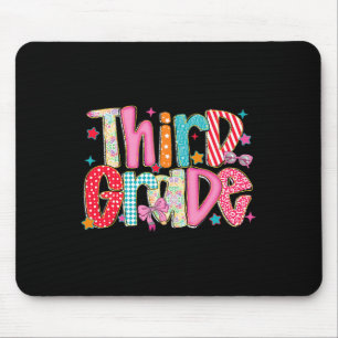 Preppy Third Grade Back To School 3rd Grade Teache Mouse Pad