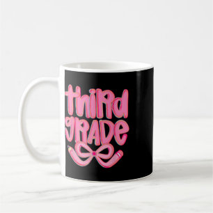 Preppy Third Grade Ck To School Coquette Bow Teach Coffee Mug