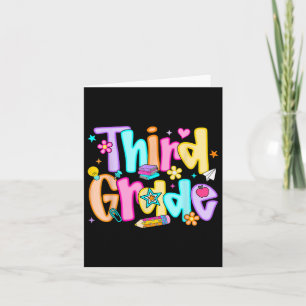 Preppy Thirt Grade Back To School 3rd Grade Teache Card