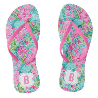 Preppy Tropical Hibiscus Flower | Monogram
