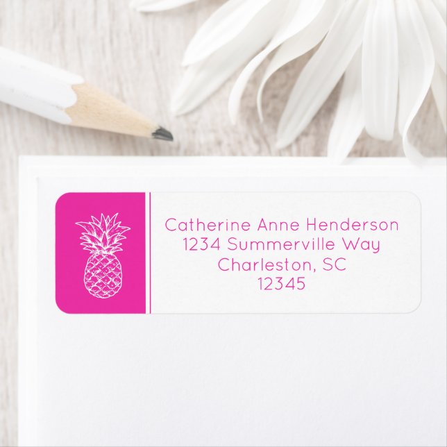Preppy Tropical Pink Pineapple Personalised (Insitu)