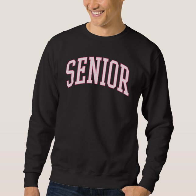 Preppy Varsity Pink Senior Graduation Sweatshirt (Front)