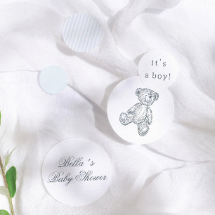 Preppy Vintage Teddy Bear Boy Baby Shower Confetti