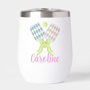 Preppy Watercolor Argyle Pickleball Paddles