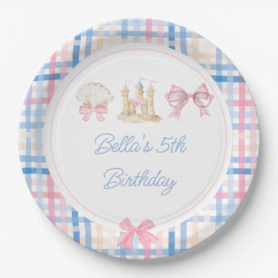 Preppy Watercolor Beach Party  Paper Plate