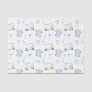 Preppy Watercolor Blue Golf Polo Shirt Tissue Paper