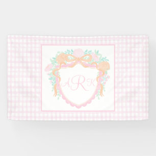 Preppy Watercolor Fall Crest Birthday vinyl banner