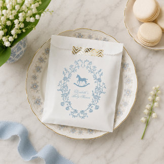Preppy Wedgewood Blue Rocking Horse Baby Shower Favour Bags