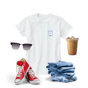 Preppy Wedgewood Monogram Graduation T-Shirt