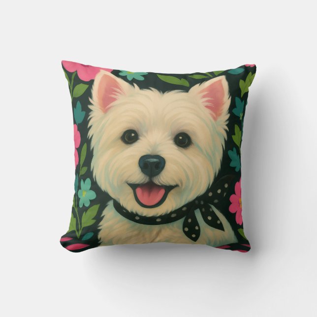 Preppy Westie Cushion (Front)