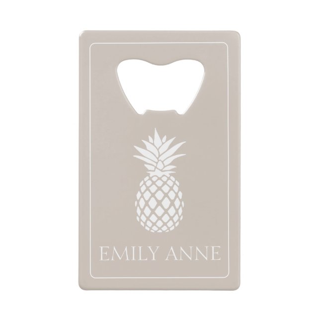 Preppy White Pineapple on Beige (Front)
