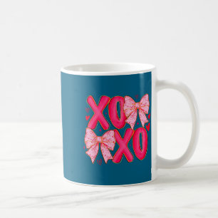 Preppy Xoxo Coquette Bow Hearts Valentine's Day Wo Coffee Mug