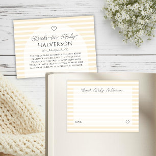 Preppy Yellow Stripes Baby Shower Book Request Enclosure Card