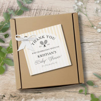 Preppy Yellow Tennis Chic Baby Shower Thank You