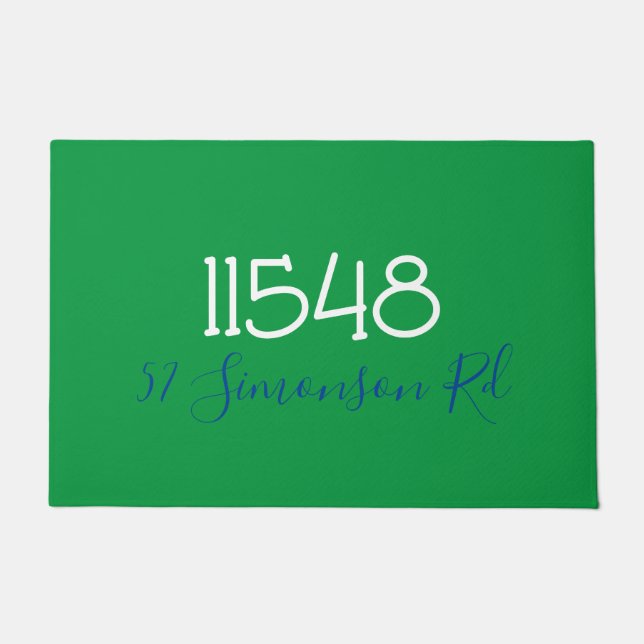 Preppy Zip Code Street Address Personalised Doorma Doormat (Front)