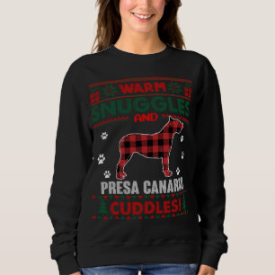 Presa Canario Dog Pet Red Plaid Xmas Ugly Christma Sweatshirt