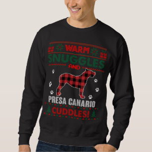 Presa Canario Dog Pet Red Plaid Xmas Ugly Christma Sweatshirt