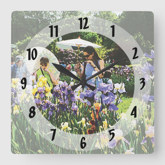 Presby Iris Garden Square Wall Clock (Front)
