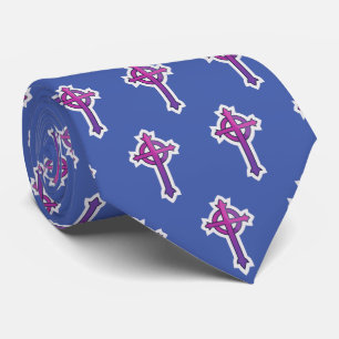  Presbyterian Cross Religious Blue Tie