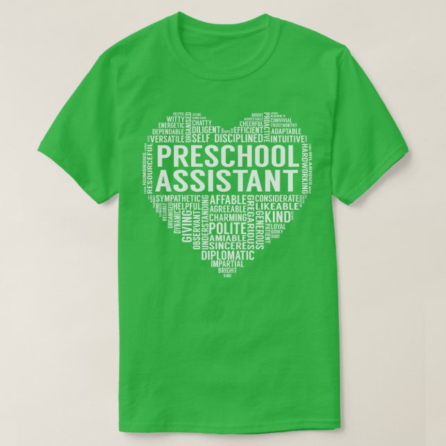 Preschool Assistant Heart T-Shirt (Design Front)