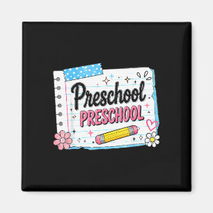 Preschool back to school for girls pink preschool magnet