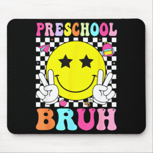 Preschool bruh retro smile face back to school mouse pad