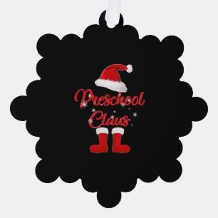 preschool claus christmas family matching tree decoration card