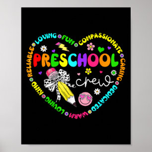 Preschool Crew Back To School Pre K Teacher Studen Poster
