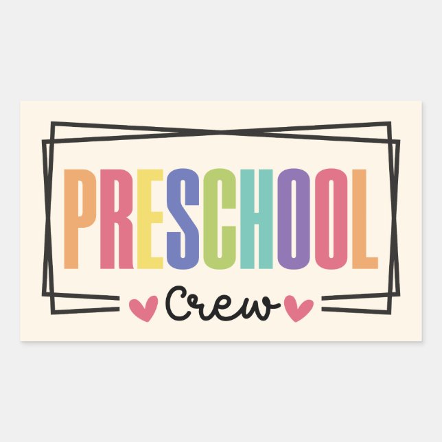 Preschool Crew Preschool Team Rectangular Sticker (Front)