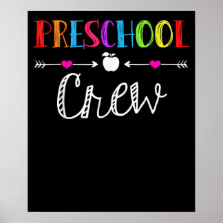 Preschool Crew Teacher Funny First Day Of School Poster
