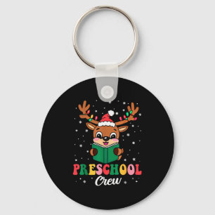 Preschool Crew Xmas Funny Reindeer Teacher Student Key Ring